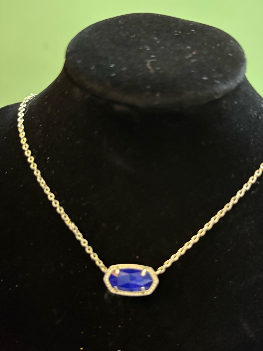 Kendra Scott Gold Necklace with Royal Blue Pendant